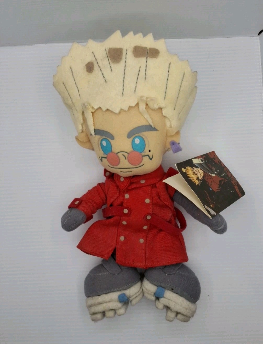 Trigun Vintage 9in Vash the Stampede plush doll - Tag Attached - 90s Anime NEW