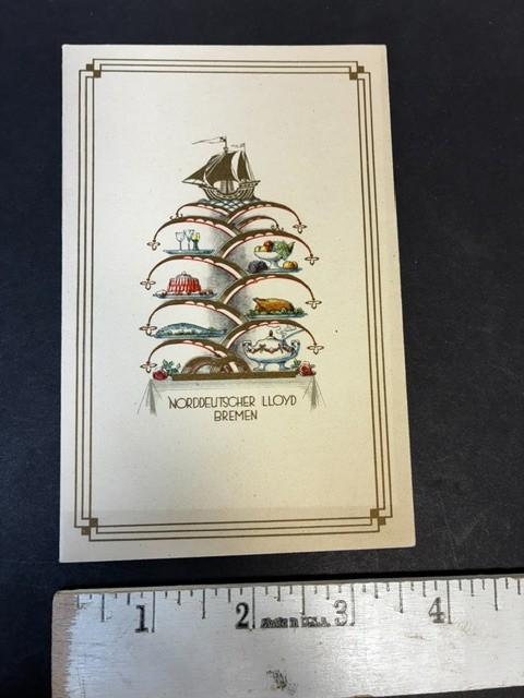 SS BREMEN Ocean Liner 1930 Lunch Menu Norddeutscher Lloyd Mk.8