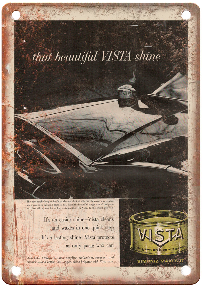 1959 Vintage Vista Auto Ad Retro Look Reproduction Metal Sign A13666 1959 Vintage Vista Auto Ad Retro Look Reproduction Metal Sign A13666