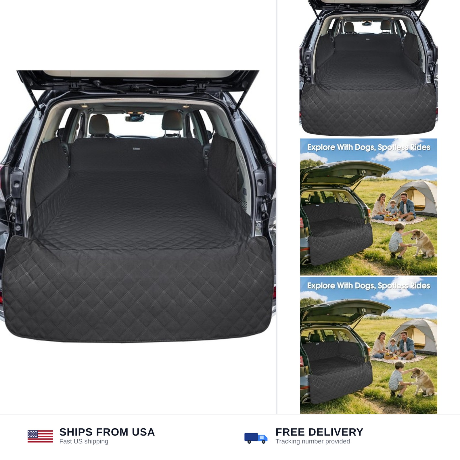 ALLANSING Extra Long SUV Cargo Liner for Dogs - Heavy-Duty 900D Oxford Waterp...