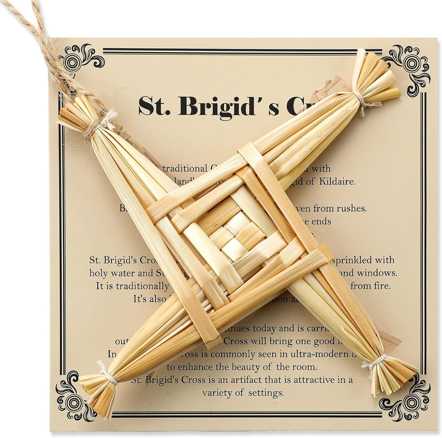 St. Brigid\'S Wall Cross Decor Irish Gift Cross with History Card