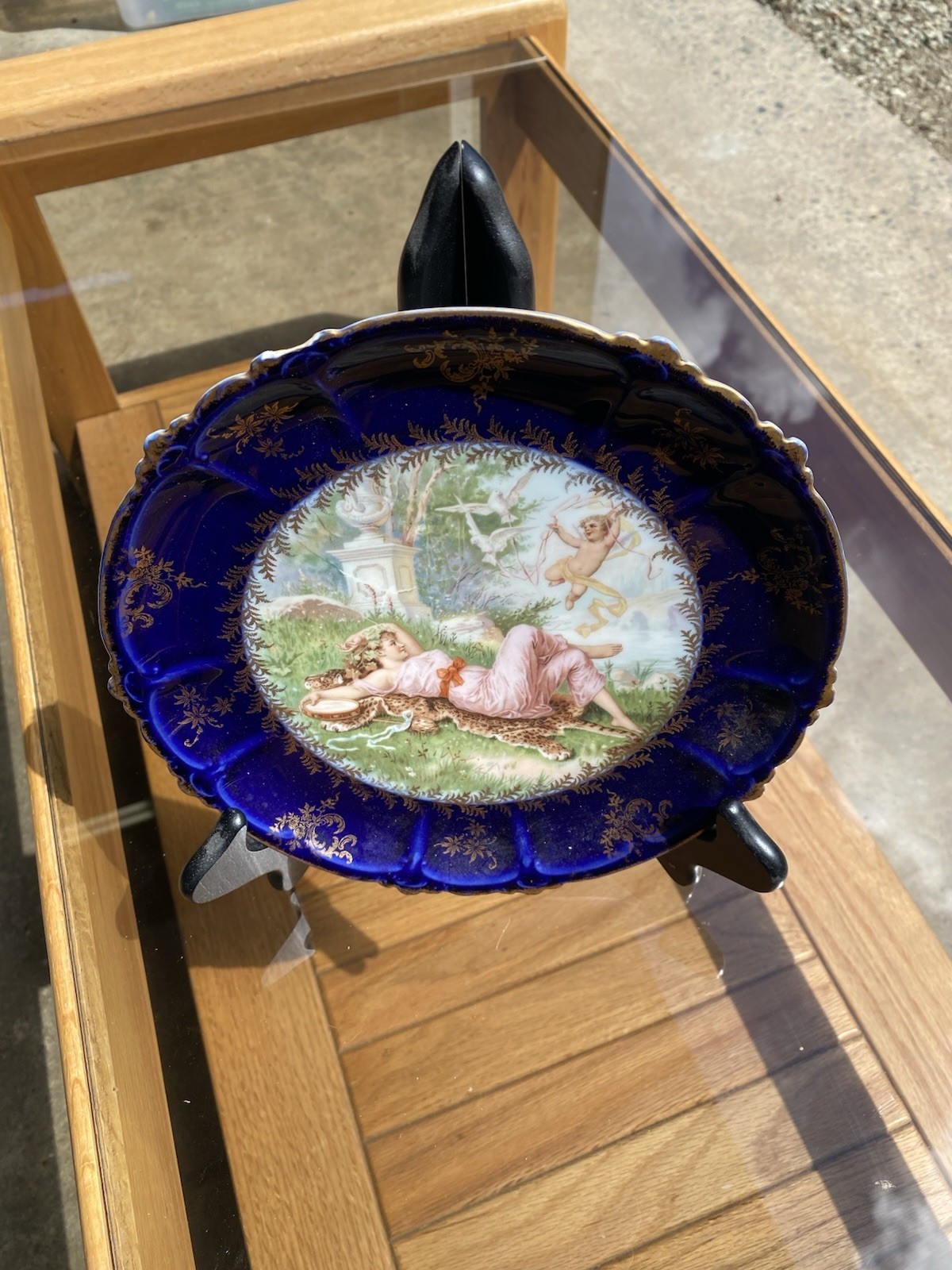 Antique RC Claire Collector Cabinet Plate With Stand