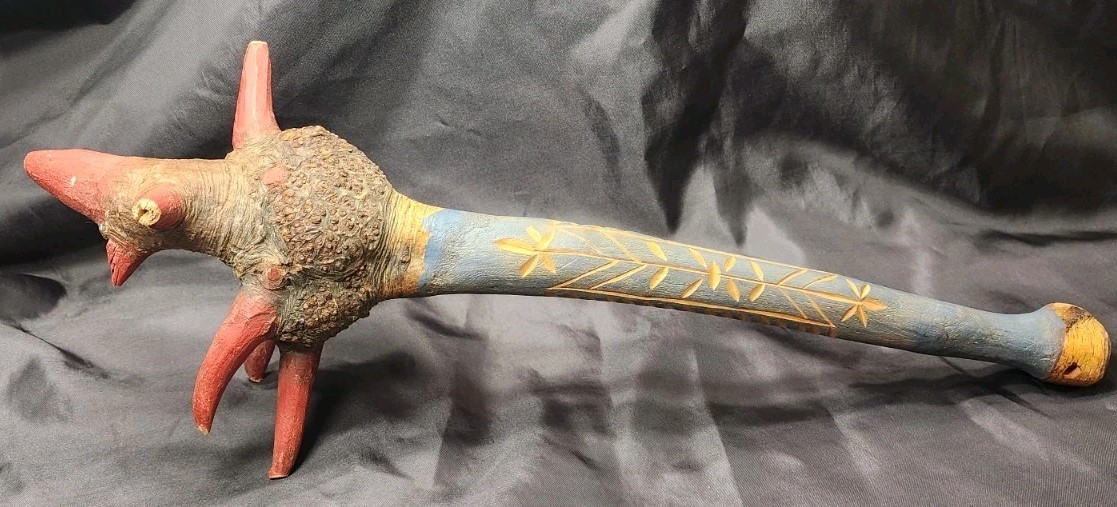Penobscot Indian Native American Burl Root  Engraved Club 19\