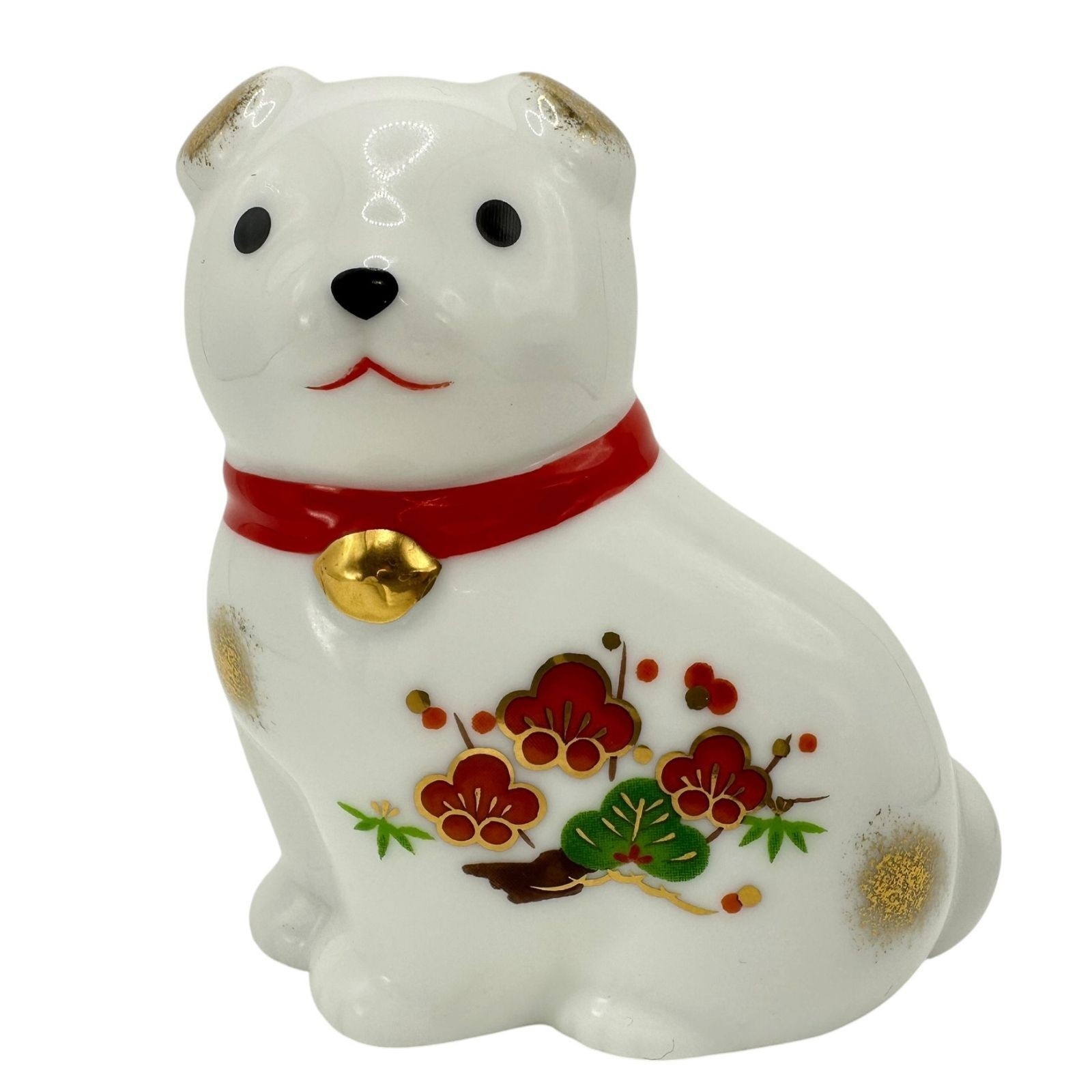 Yakushigama Japanese Ceramic Lucky Dog Figurine - Inuhariko Bell - NOS Vintage
