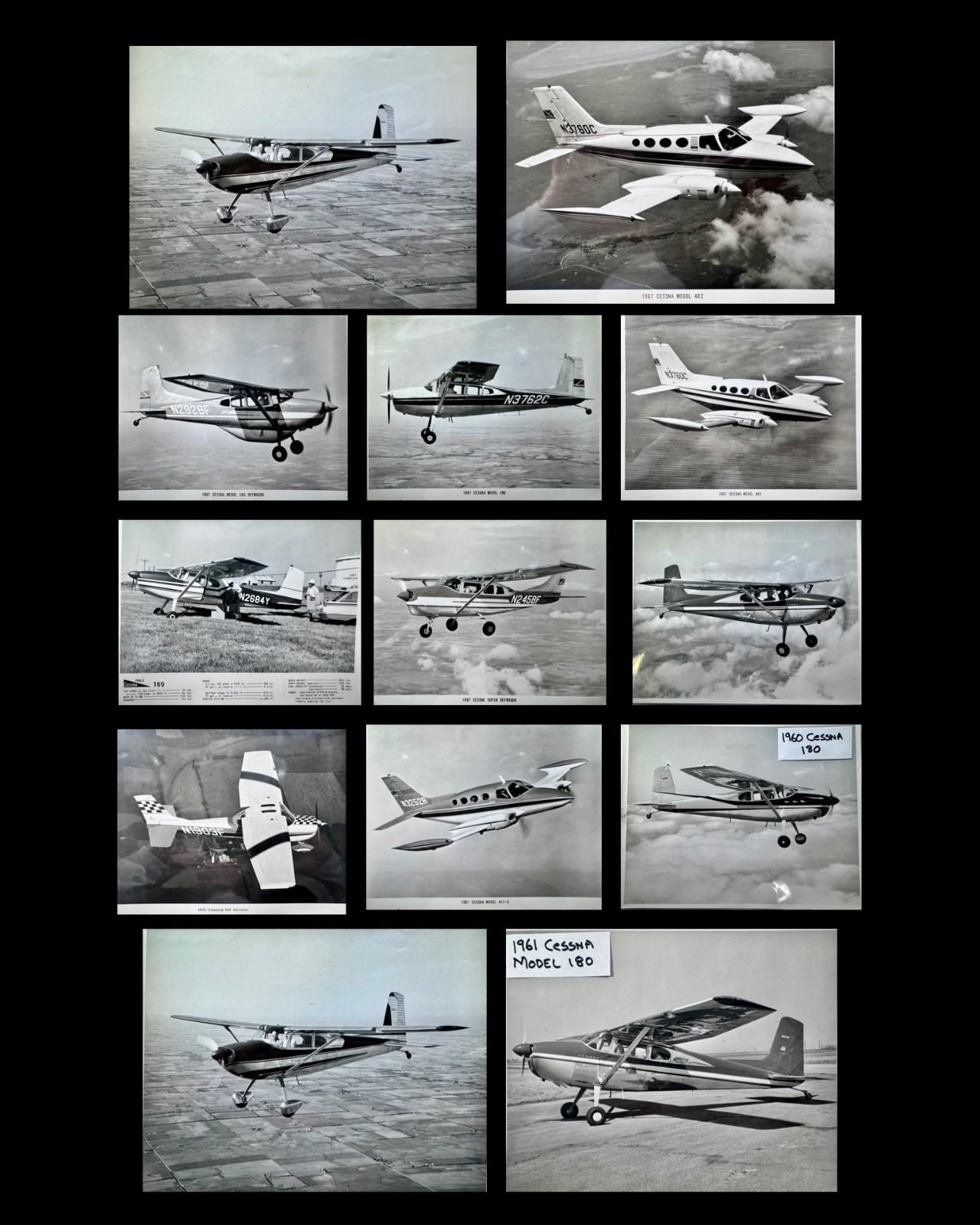 RARE - 13 Cessna Aircraft Factory Photos from the Cessna News Bureau All VG Cond
