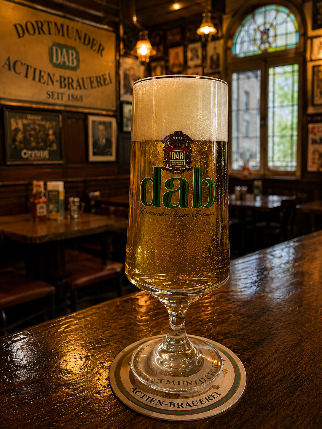 Vintage DAB Dortmunder Actien-Brauerei Rastal 0.25L German Pilsner Beer Glass