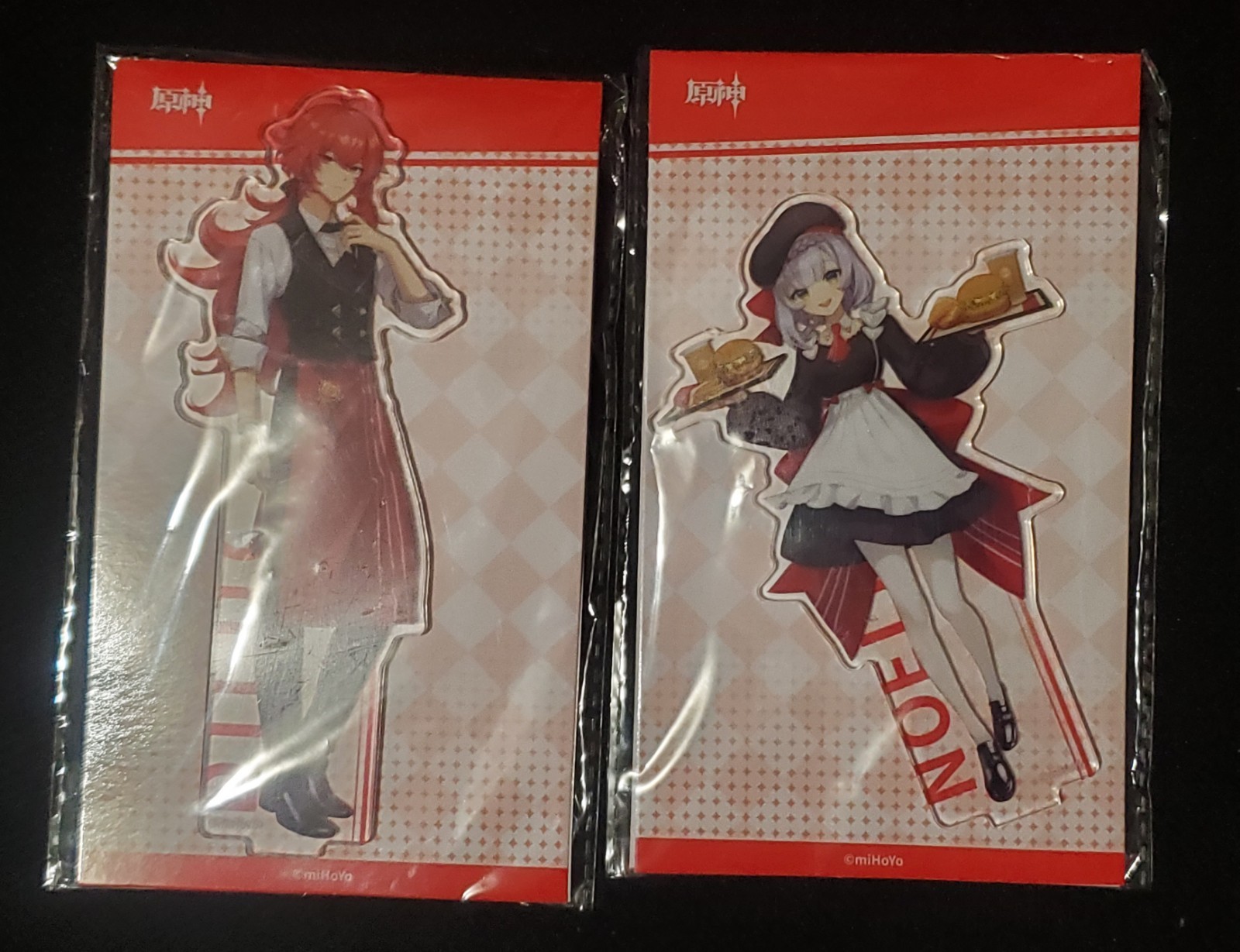 Genshin Impact KFC Acrylic Stand Set Diluc Noelle  