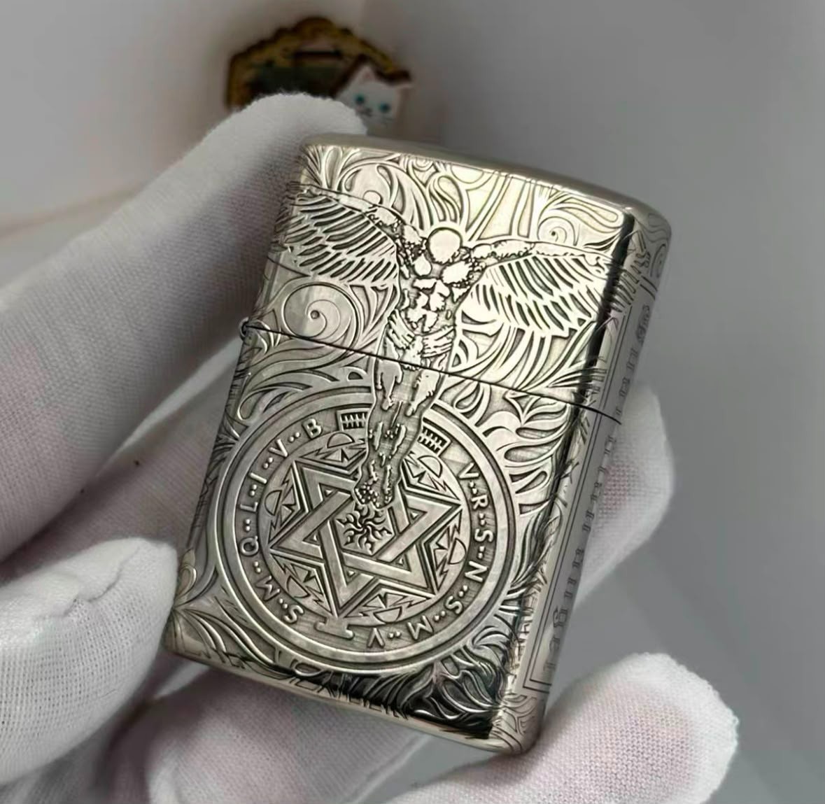 Constantine Guardian Angel wings zippo Lighter Silver 5 Sides In a New Box