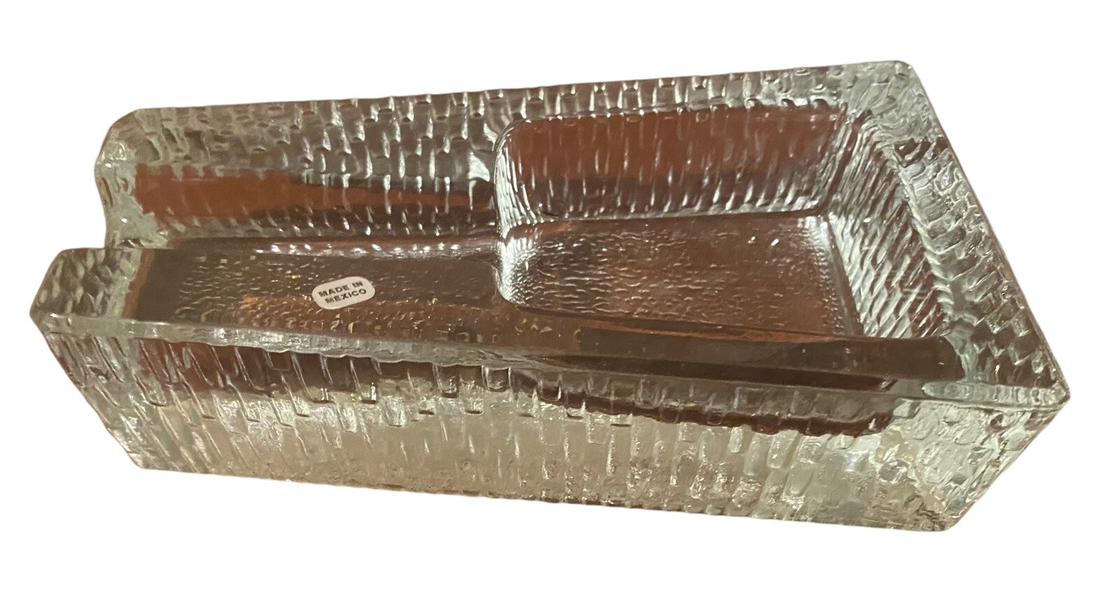 Vintage Crisa Libbey Mid-Century MCM Clear Glass Cigar Ashtray or Pipe Rest Vintage Crisa Libbey Mid-Century MCM Clear Glass Cigar Ashtray or Pipe Rest