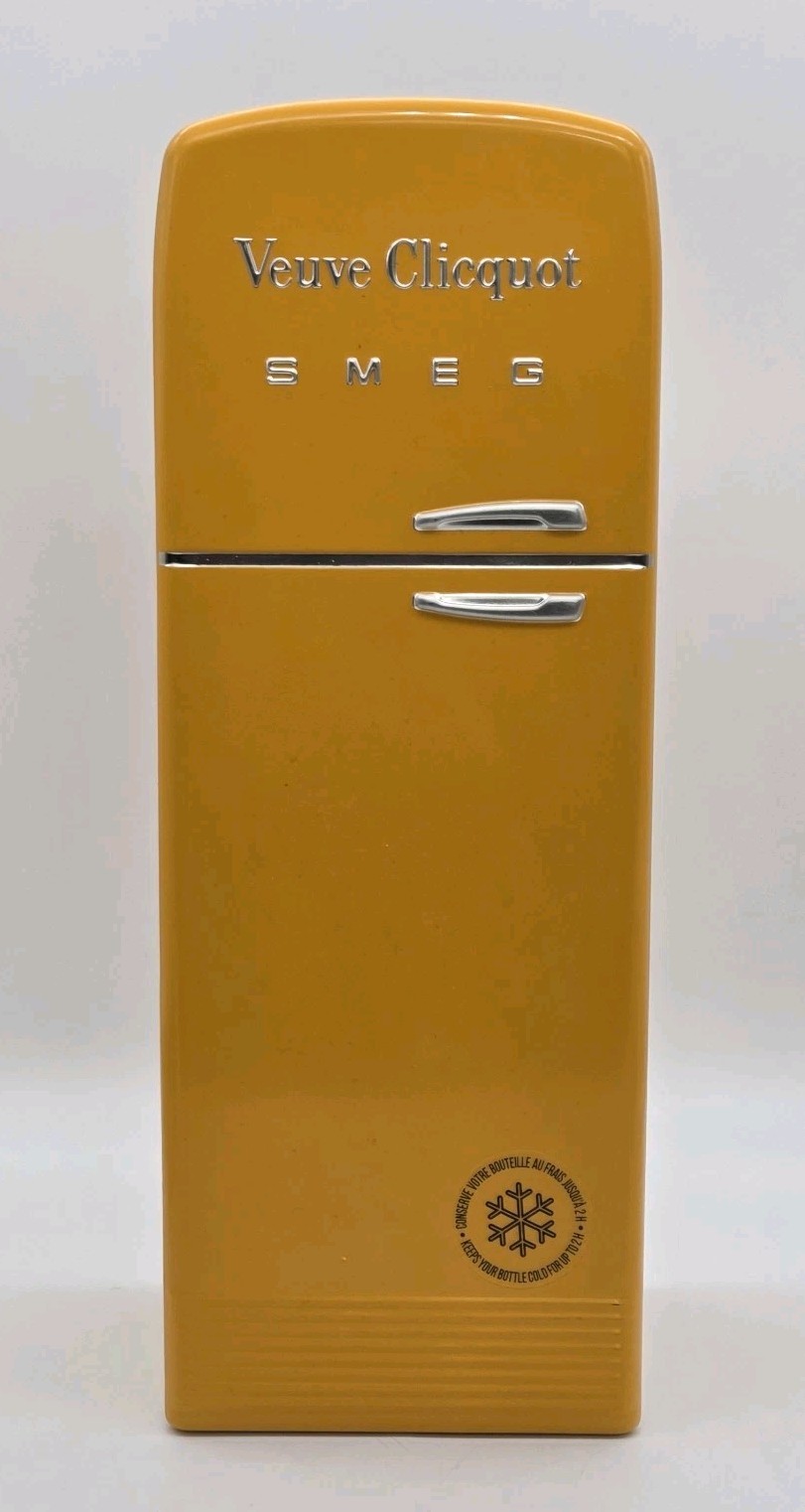 Veuve Clicquot SMEG Champagne Cooler Fridge Style Tin Case Orange Limited Ed