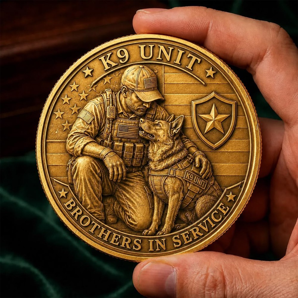 K9 Unit Challenge Coin Brothers In Service Police German Shepherd Officer Gift
