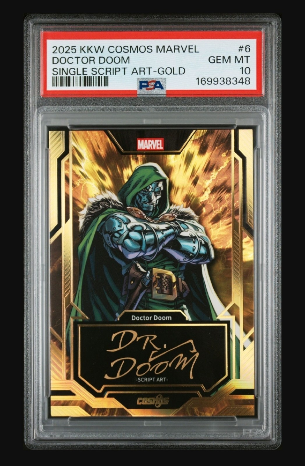 2025 KAKAWOW COSMOS MARVEL SCRIPT SIGNATURES DOCTOR DOOM /10 💥PSA 10💥 POP 1