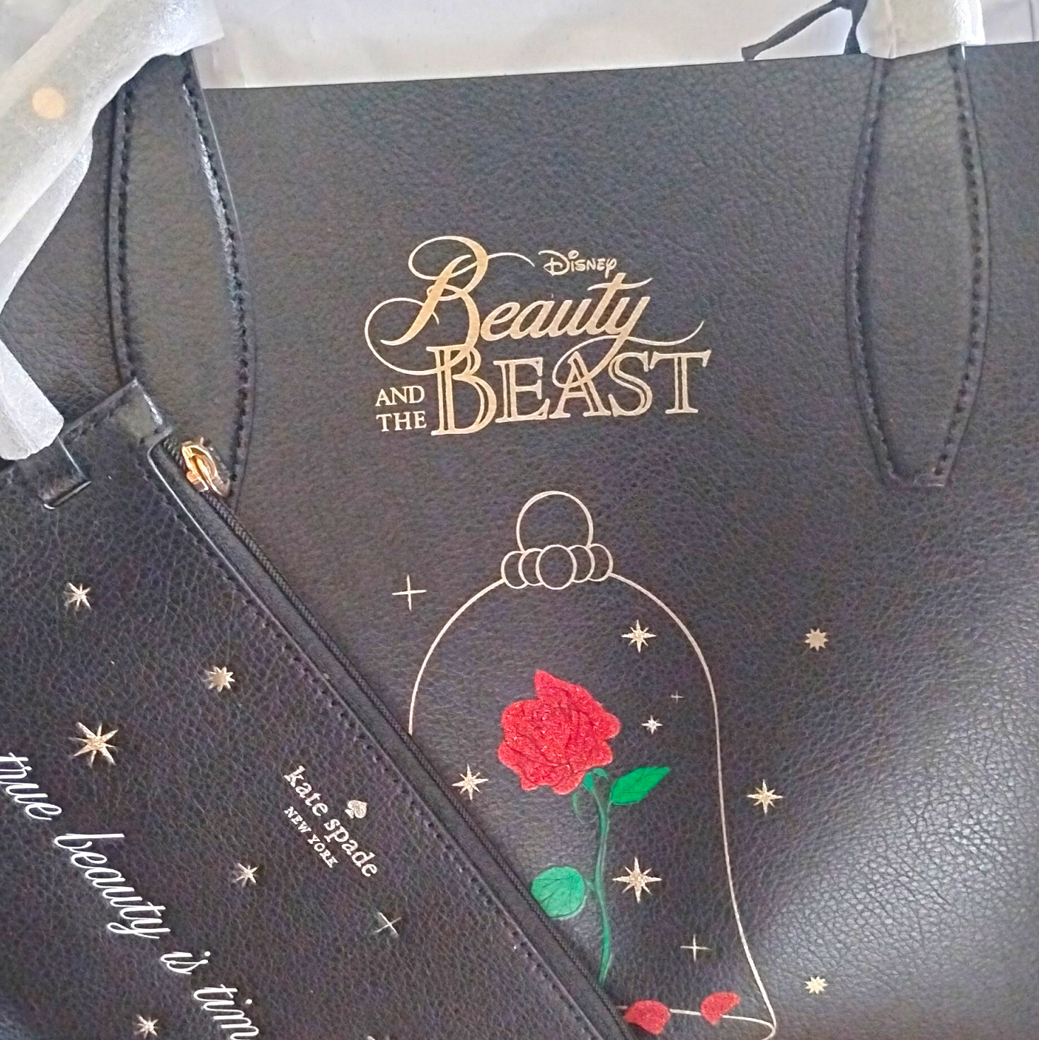 kate spade new york x Disney Beauty and the Beast Small Tote Bag Black