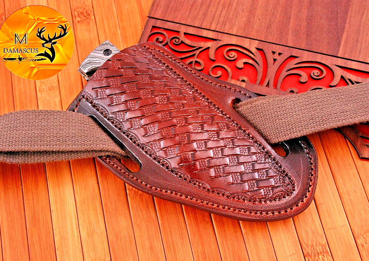 GENUINE LEATHER HAND CRAFTED BELT SHEATH HOLSTER FOR FIXED BLADE KNIFE EDC 1363