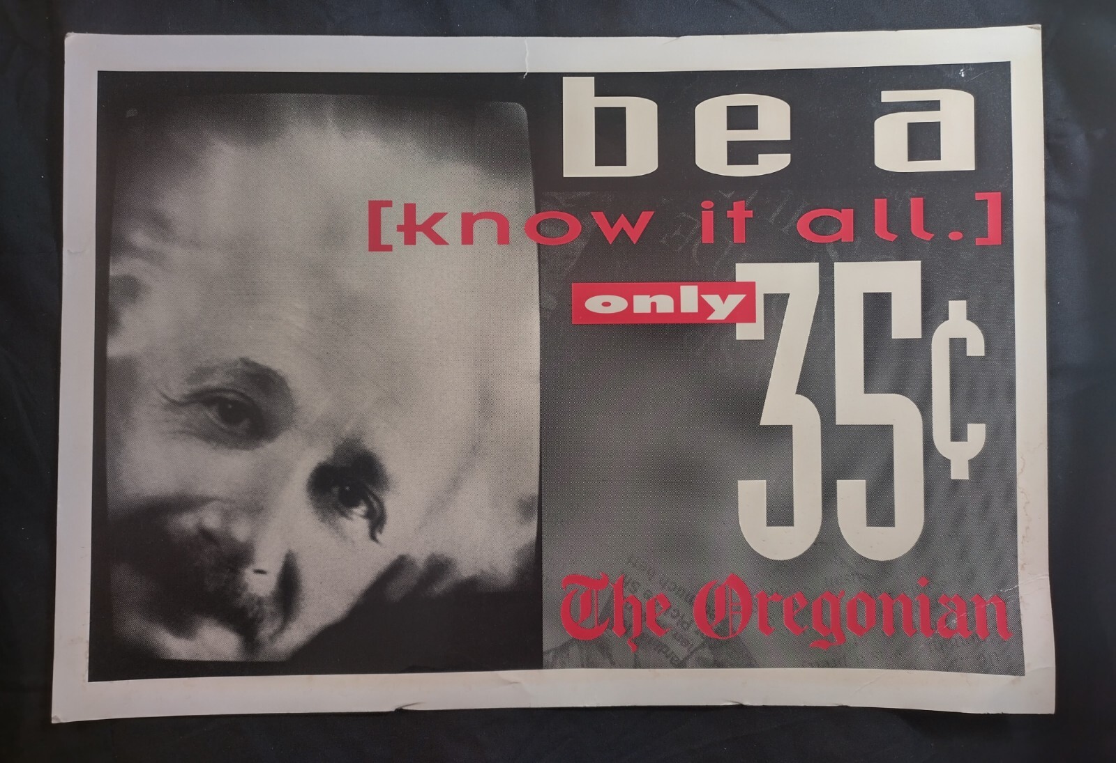 Vintage Oregonian Newspaper Einstein Promotional Poster \