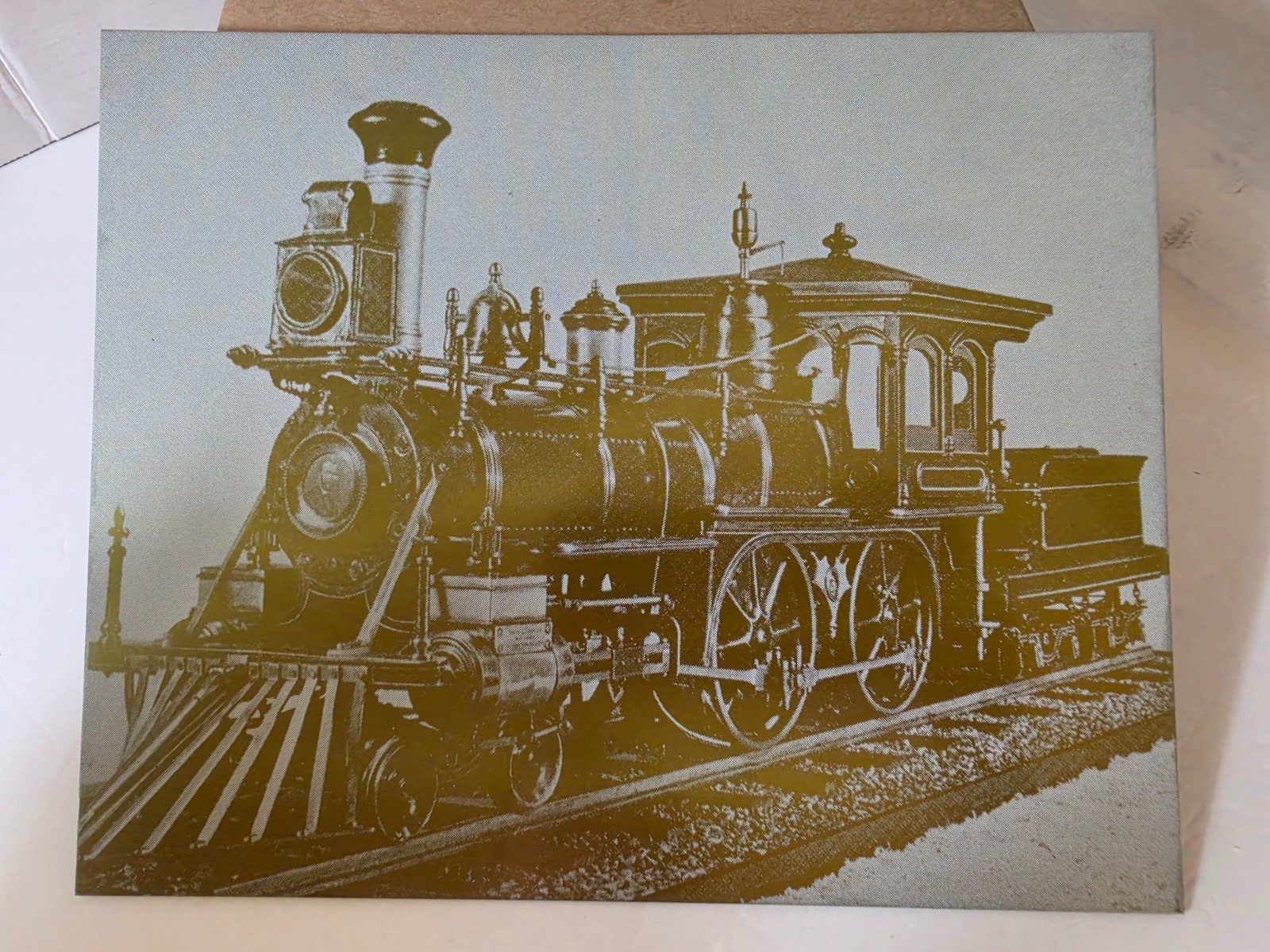 Vintage 1970 s Engraver Plate of 4-4-0 American Class by Grant Locomotive Works