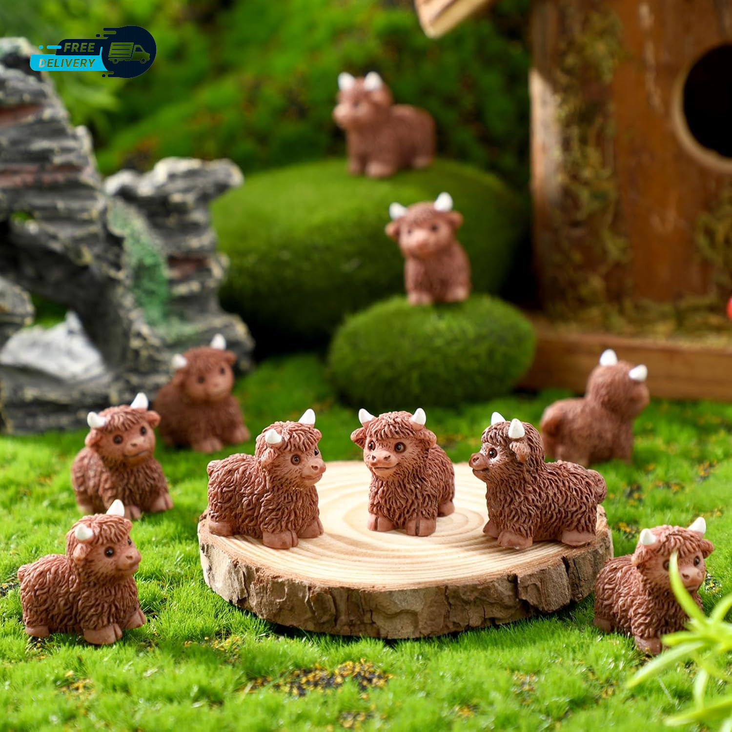 100 Pcs Mini Highland Cow Figurines Bulk Mini Cow Figurines Cake Decorations
