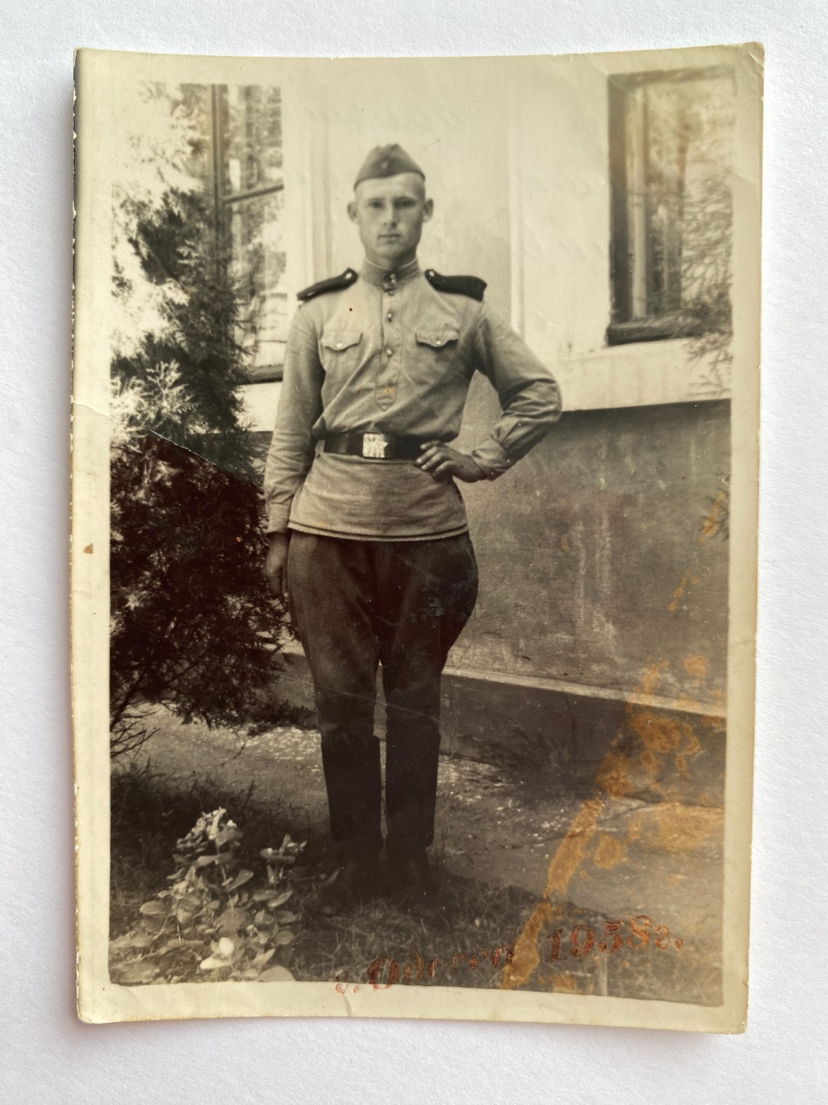 Handsome guy soldier affectionate young man army Vintage Photo
