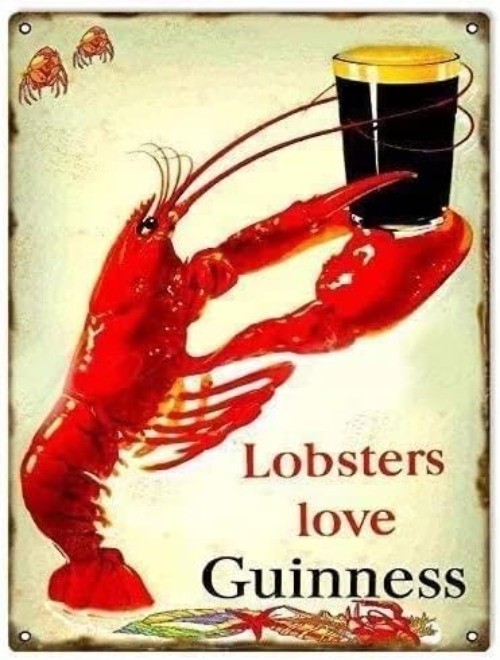 Vintage Lobsters Love Guinness Tin Metal Signs Home Décor Wall Art 8x12 Vintage Lobsters Love Guinness Tin Metal Signs Home Décor Wall Art 8x12