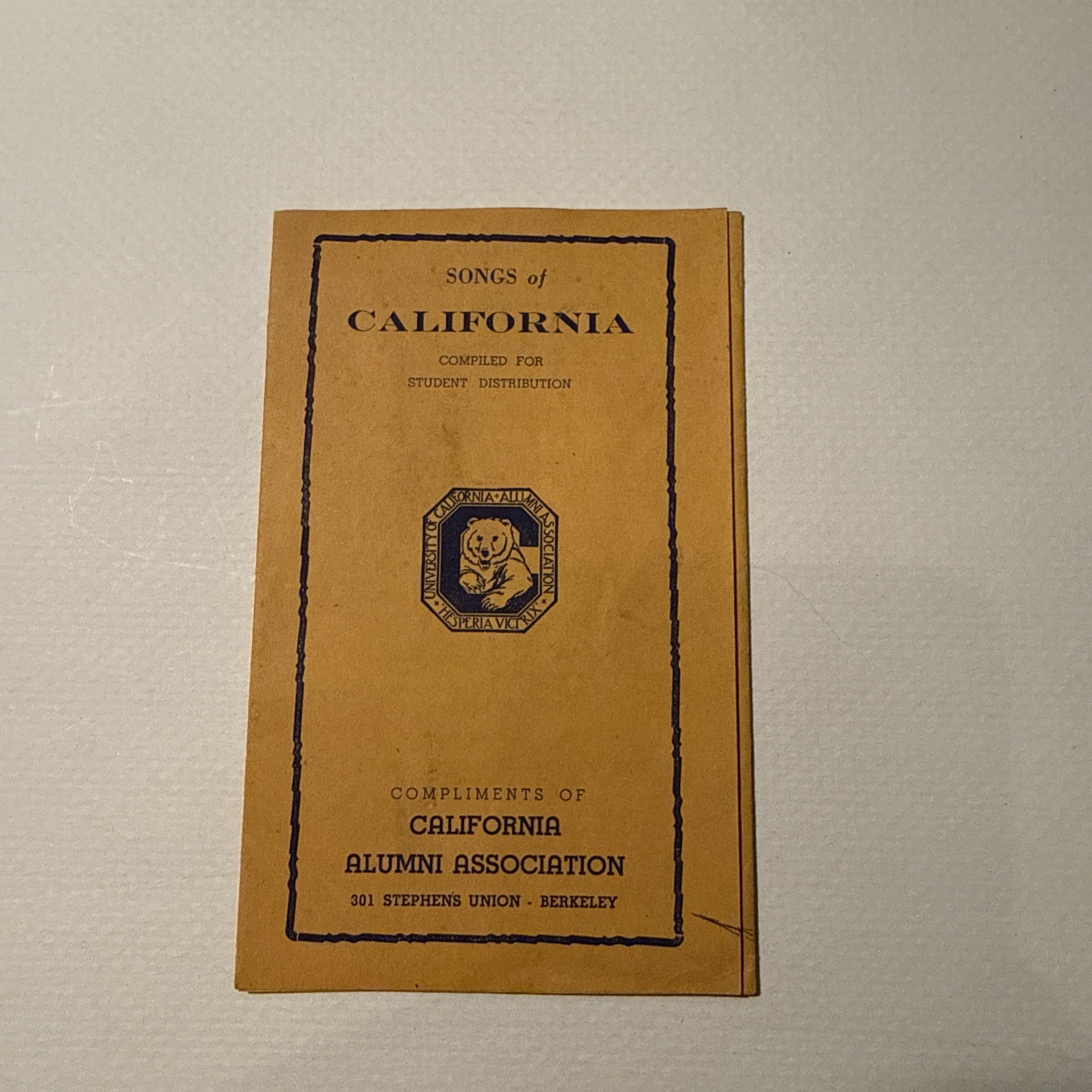 Vintage Uc Berkeley Songbook Alumni 1939