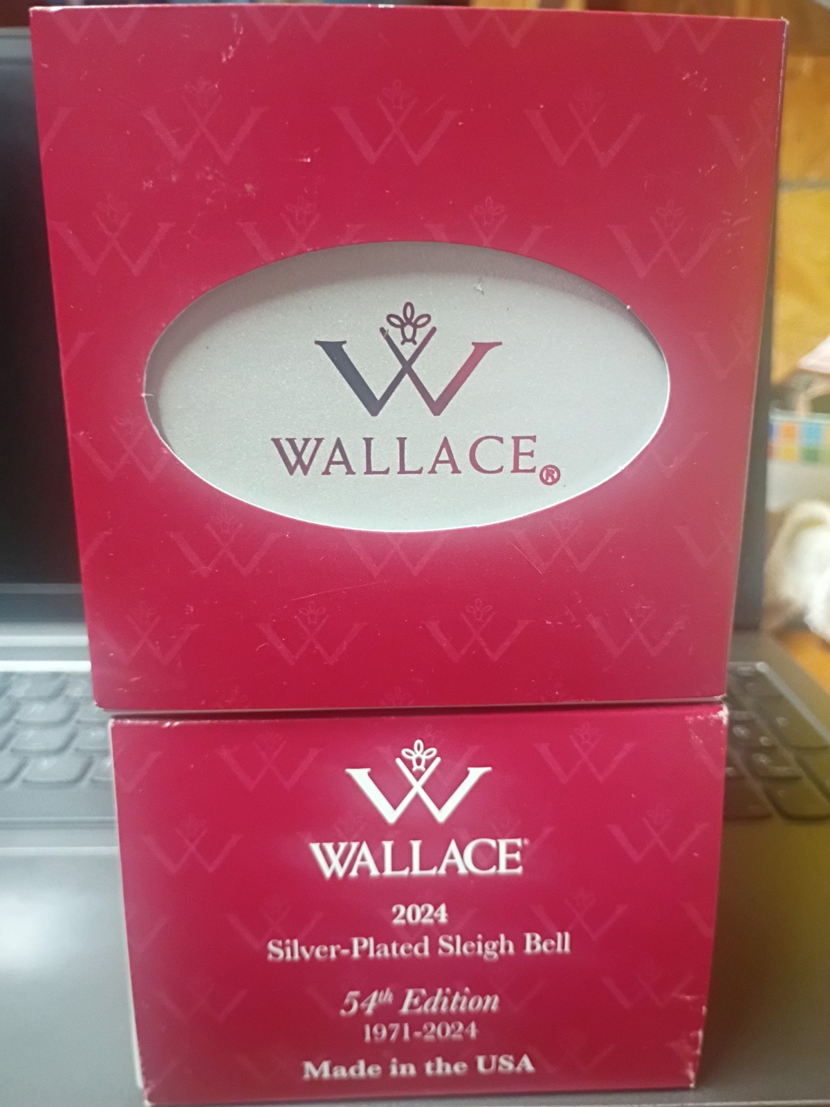 (NEW)Wallace Silver Plate Sleigh Ball Bell Christmas Ornament 2024
