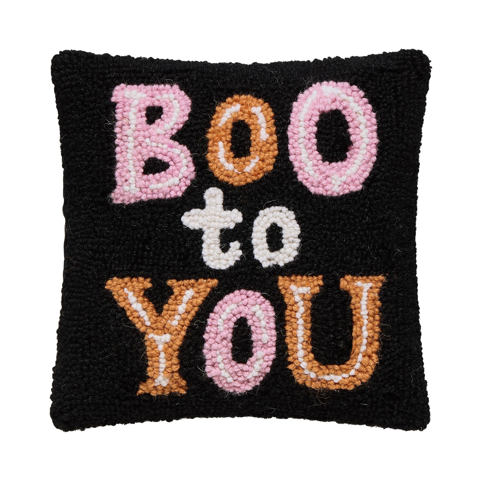 Peking Handicraft Boo to You Hook Pillow, 10 In, Black Pink Orange Peking Handicraft Boo to You Hook Pillow, 10 In, Black Pink Orange