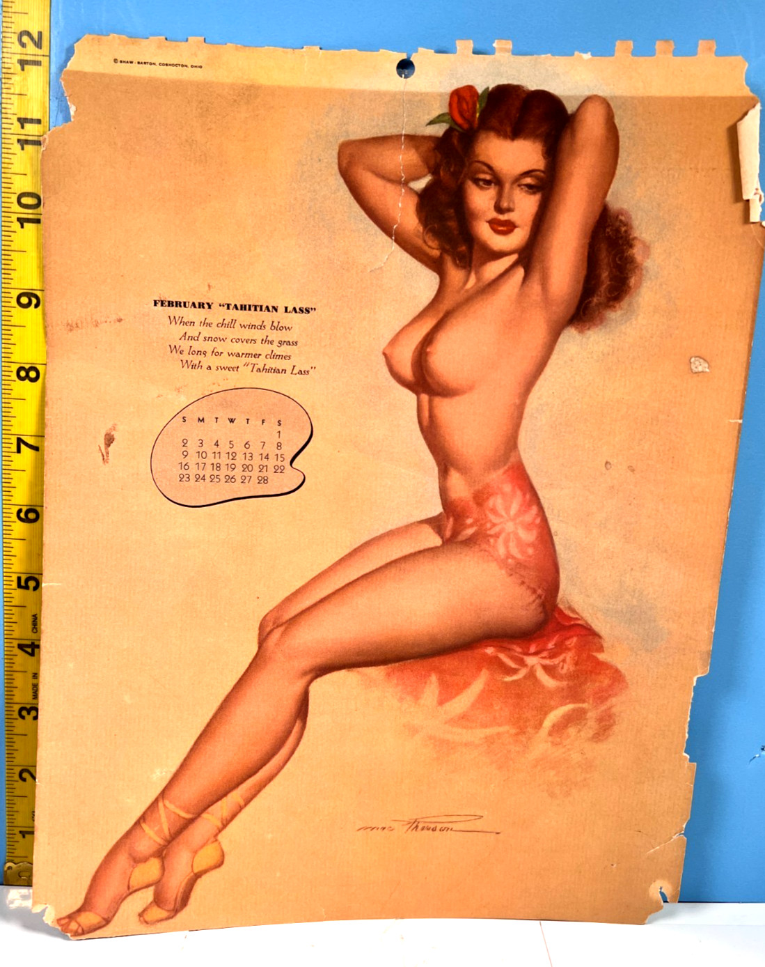 1943 Feb. Earl MacPherson Pinup Girl Sketchbook Page \