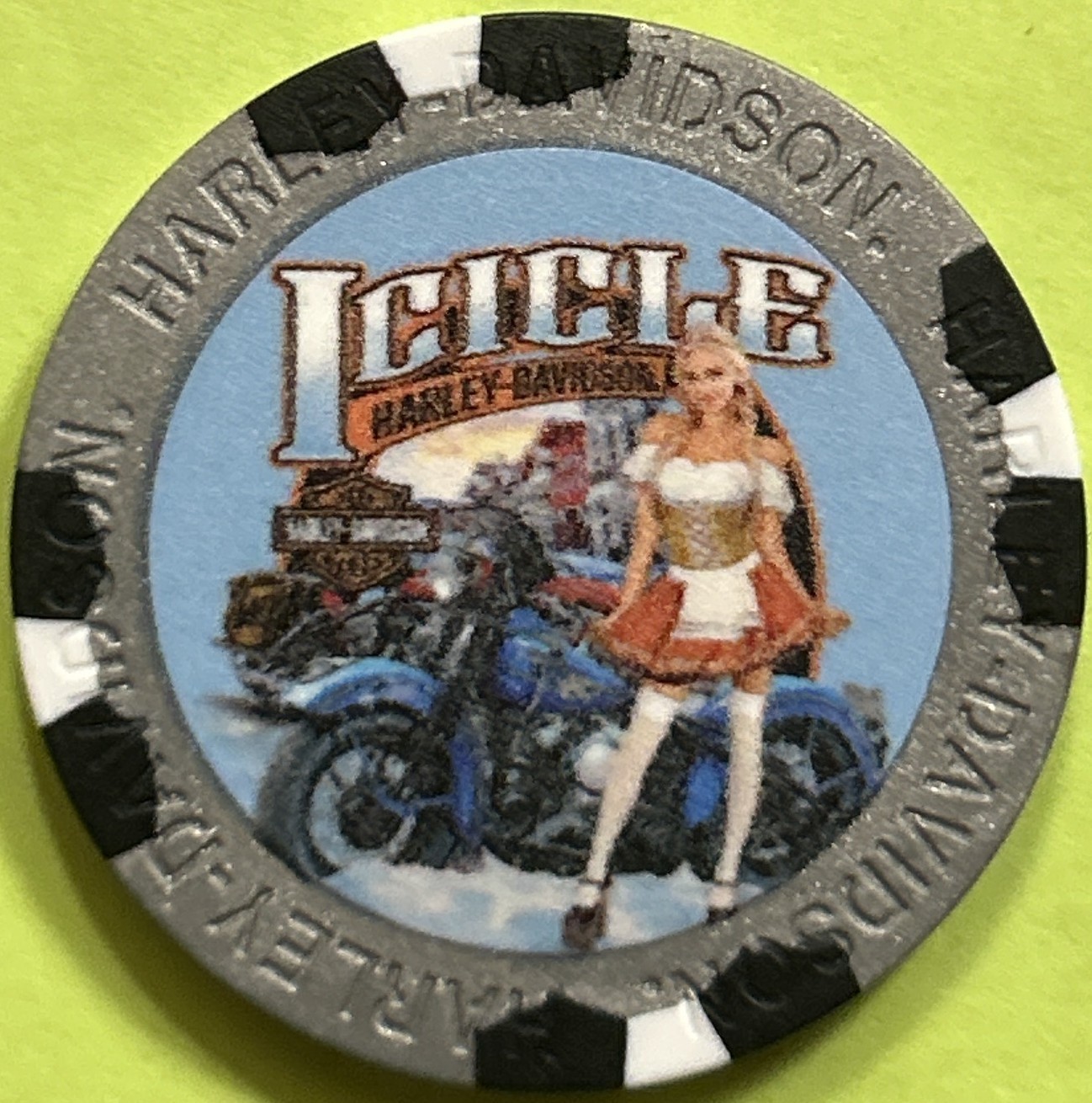 Harley Davidson Wide Print Poker Chip from Icicle HD in Leavenworth, Washington
