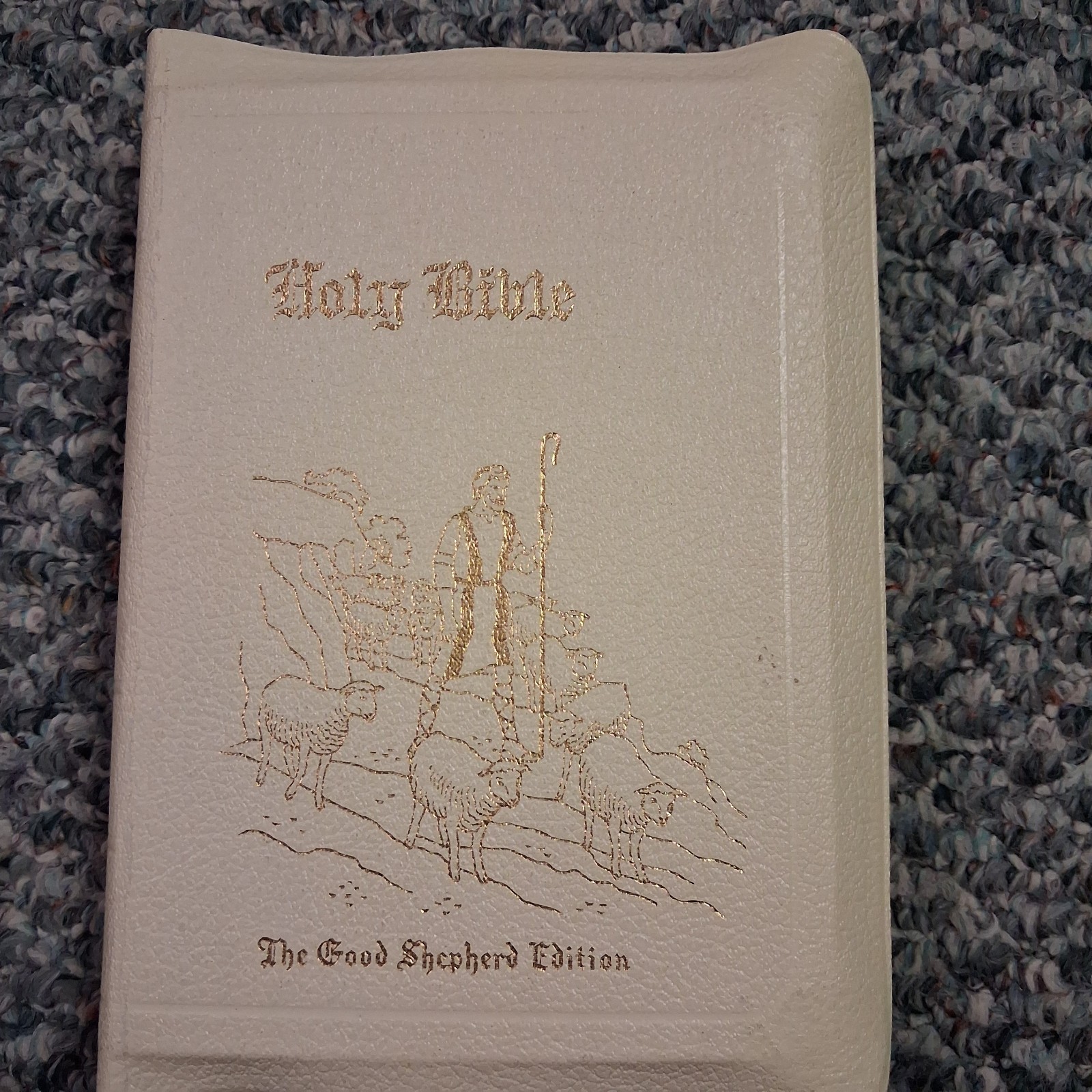 Vintage 1946 Holy Bible The Good Shepherd Edition White Leather Made In The USA