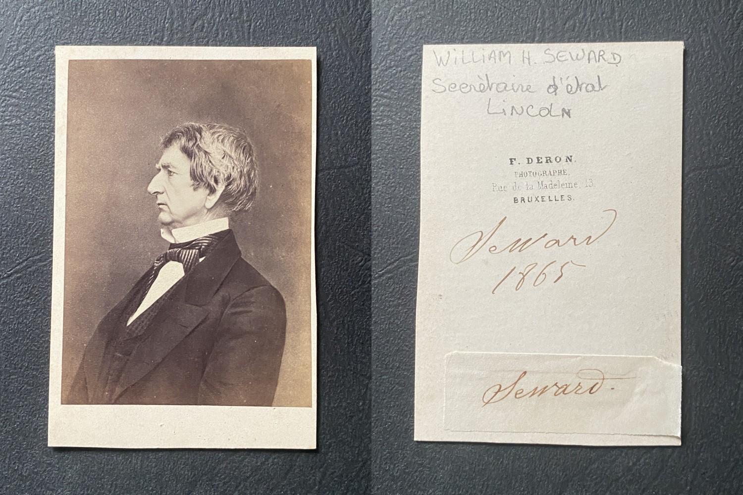 Deron, Brussels, Seward, Secretary d'State Lincoln vintage cdv albumen pri