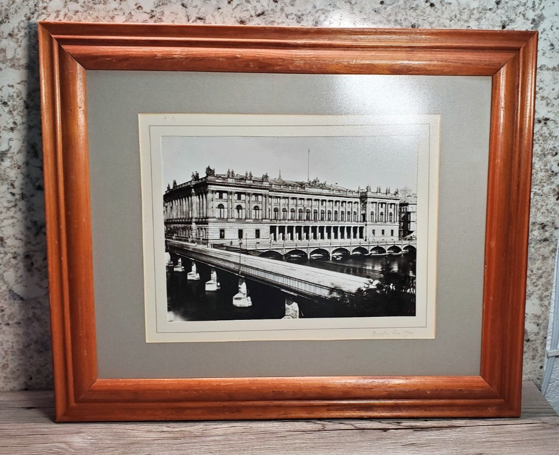 F Albert Schwartz Vintage Framed Photo Berlin Borse Friedrichsbrucke COA 1900