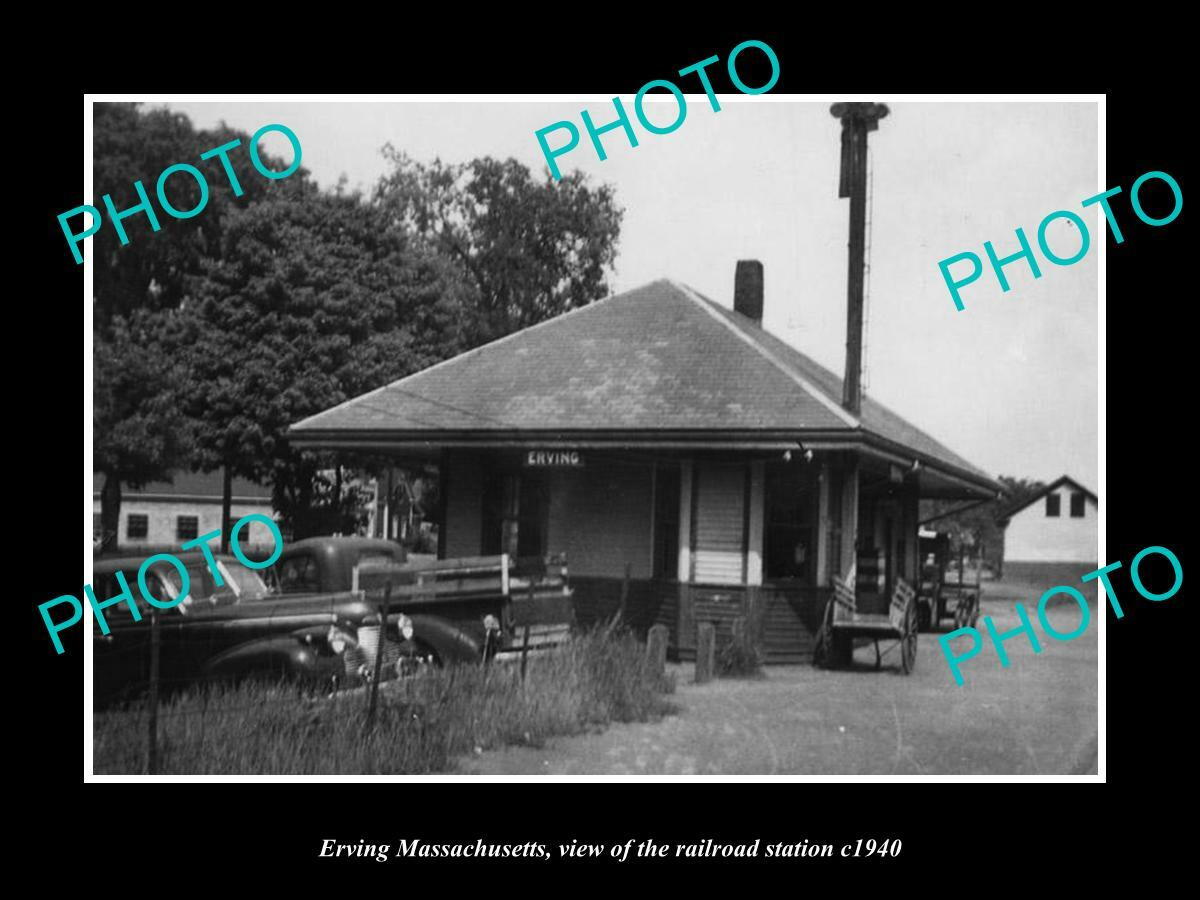 OLD 8x6 HISTORIC PHOTO OF ERVING MASSACHUSETTS THE RAILROAD STATION c1940