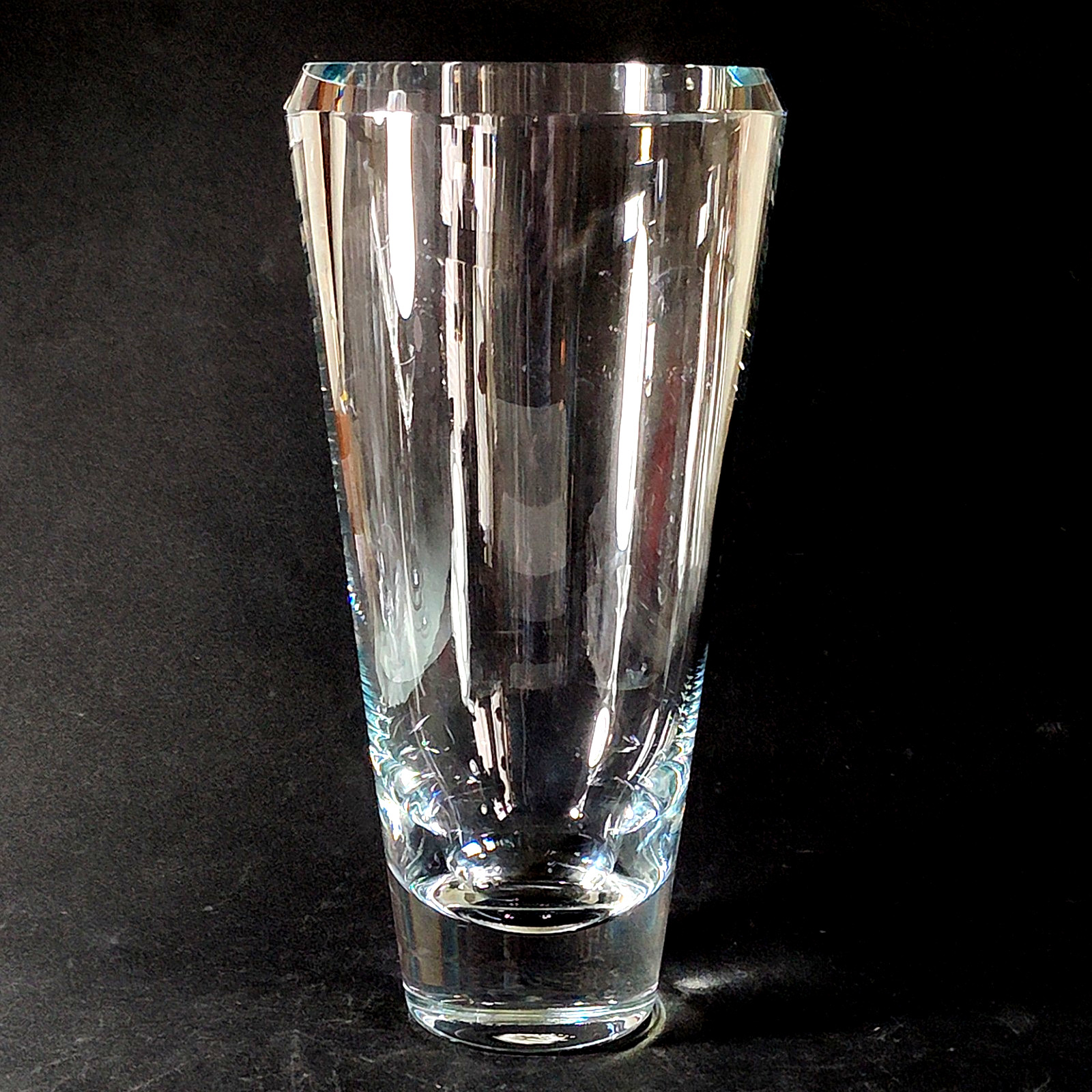 BADASH CRYSTAL TRILLION VASE, Cut Lead Crystal, 11\