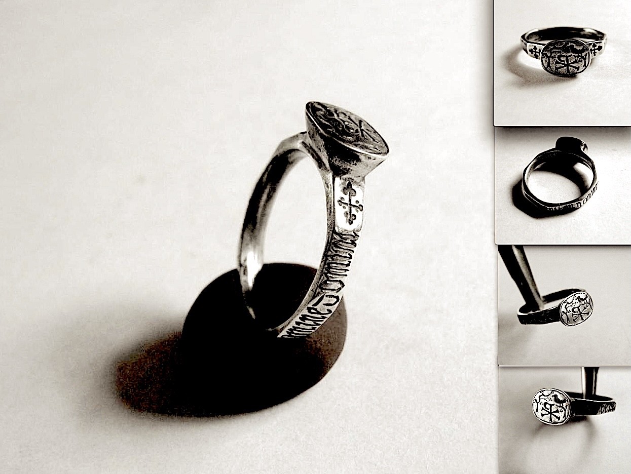 A classic Christian, High Medieval Silver Ring symbolising faith and protection.