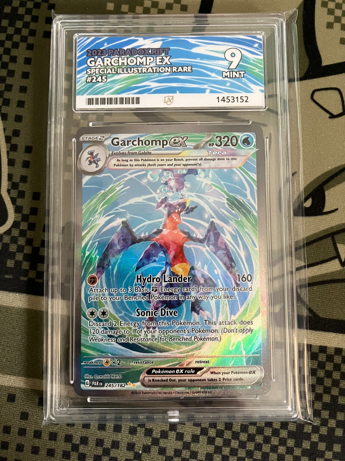 ACE 9 MINT - Garchomp Ex 245/182 - Special Illustration Rare - Paradox Rift