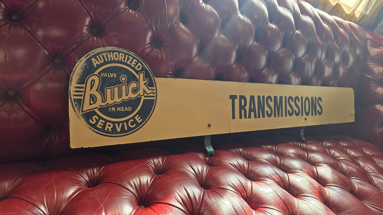 Buick Authorized Service Transmission Sign Masonite Vintage Measurements In Pics
