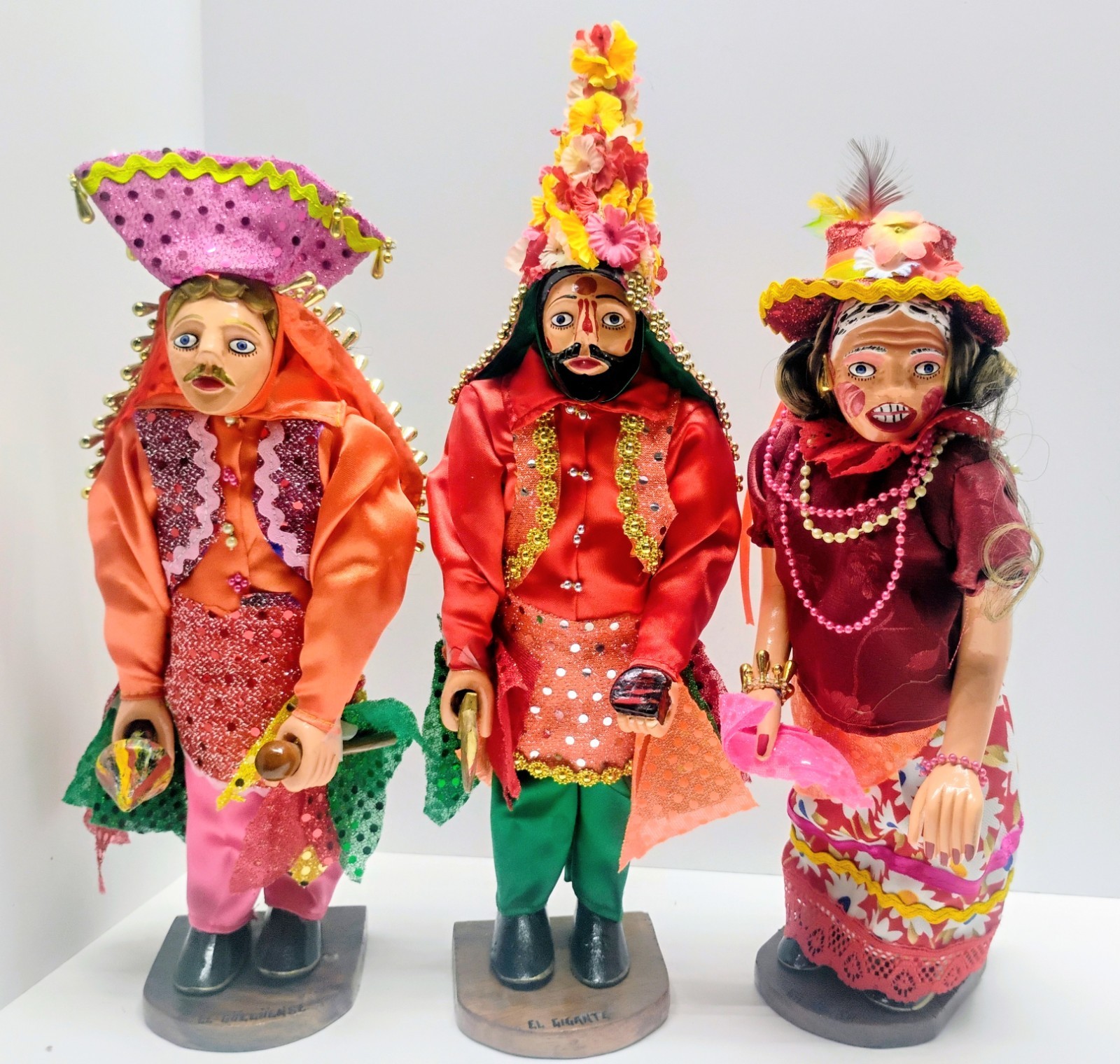 3 Vintage Nicaraguan El Gueguense Folk Art Doll Set Handcrafted La Vieja Gigante 3 Vintage Nicaraguan El Gueguense Folk Art Doll Set Handcrafted La Vieja Gigante