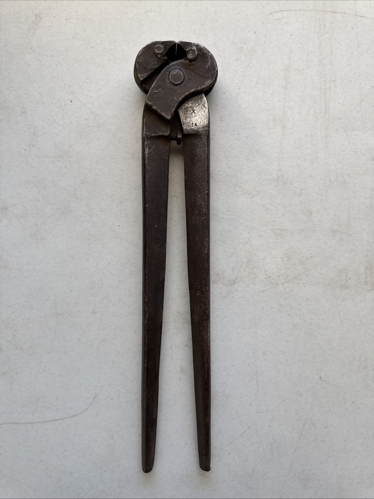 Vintage CAREW\'S 14, End Nippers, Warranted Forged Steel, Farrier or Blacksmith