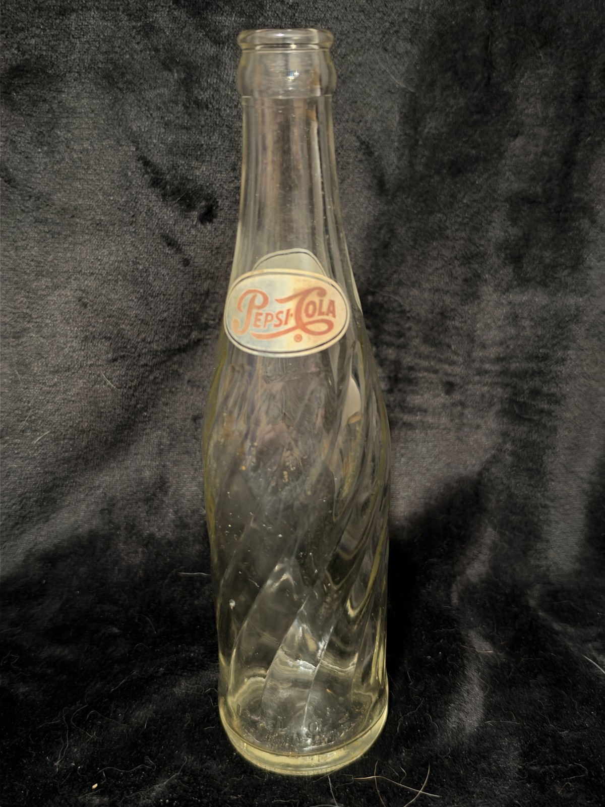 Vintage Pepsi Glass Bottle Dual Retro Logos Pepsi-Cola Script Advertising