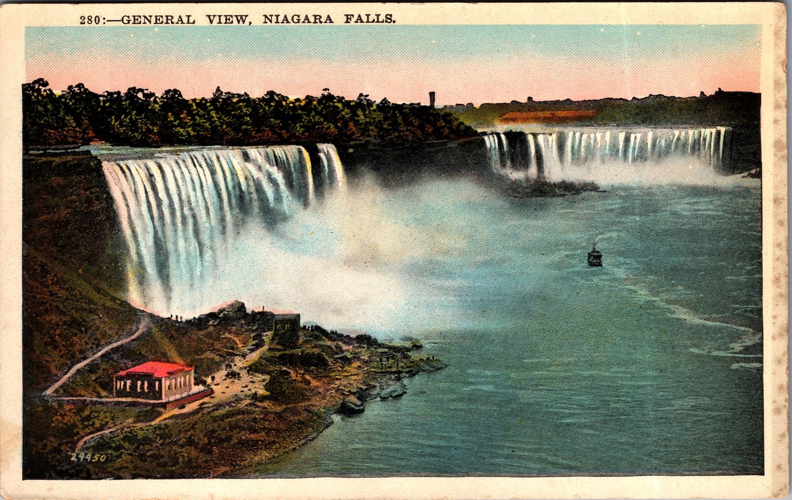 1920s Niagara Falls General View Postcard Steel Arch Bridge NY/ON