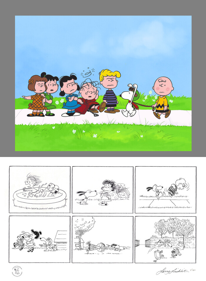 PEANUTS The Jigs Up Limited Ed of 68 Animation Cel n Print Signed mlc22