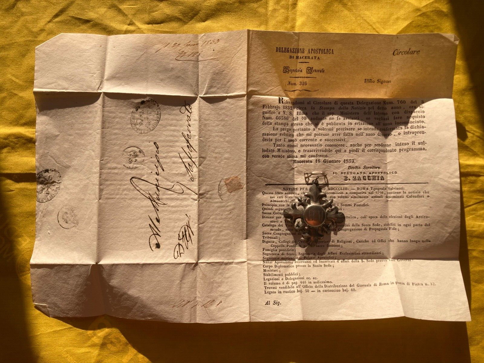 RARE ANCIENT Religious Document Apost. Deleg. : Nice Cross BM (Beatae Memoriae) RARE ANCIENT Religious Document Apost. Deleg. : Nice Cross BM (Beatae Memoriae)