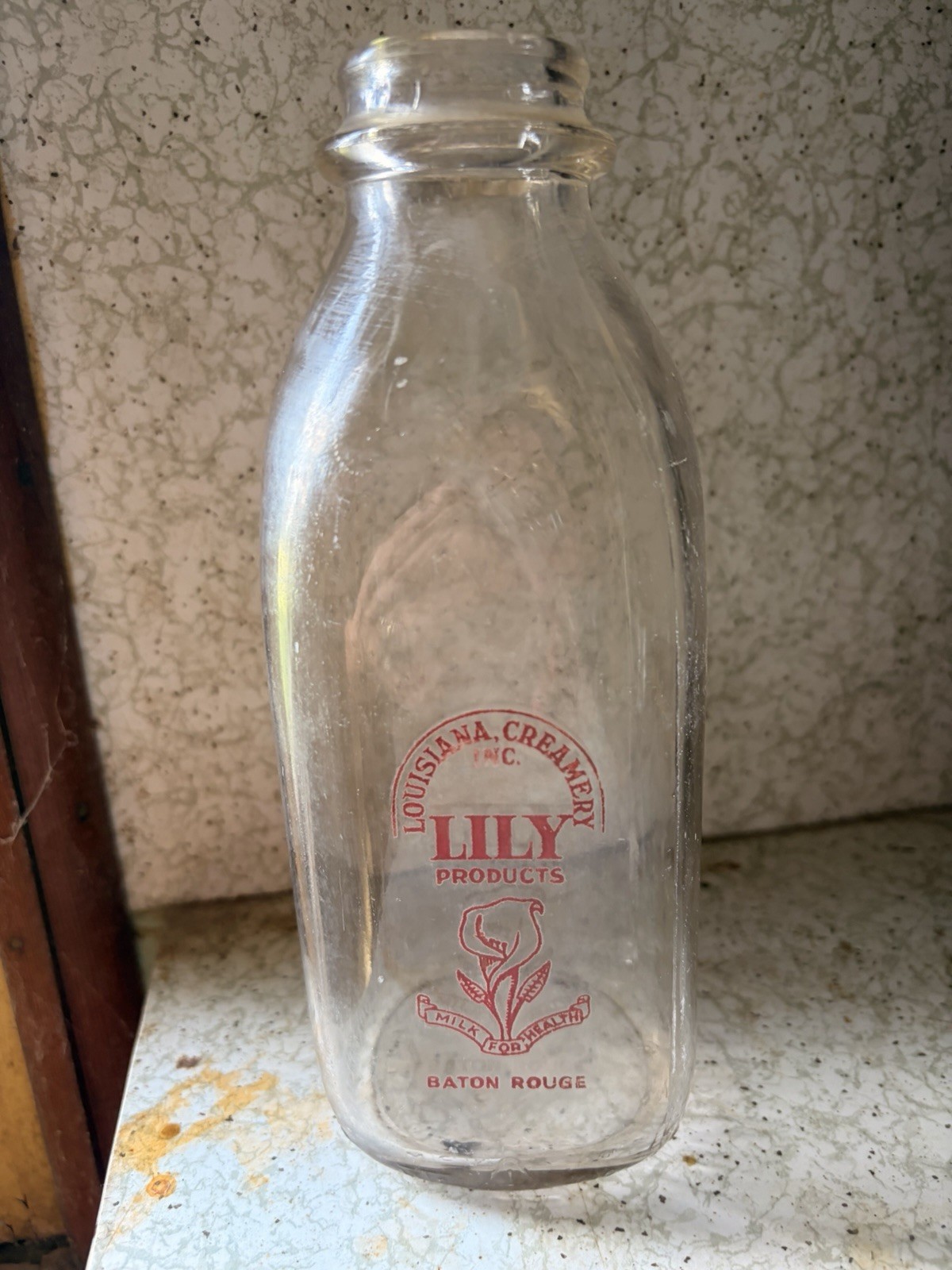 Vintage Louisiana Creamery Milk Bottle Quart Baton Rouge-Lily Products