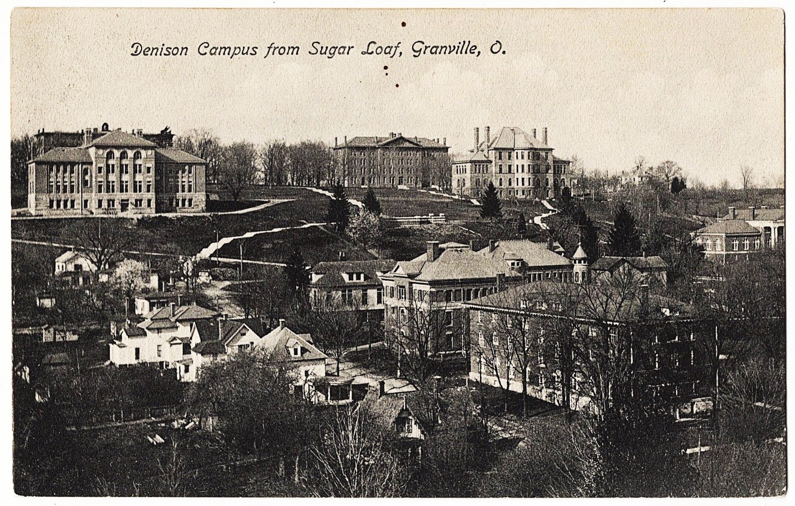 Granville OH - Denison Campus From Sugar Loaf mailed 1910 antique postcard Granville OH - Denison Campus From Sugar Loaf mailed 1910 antique postcard