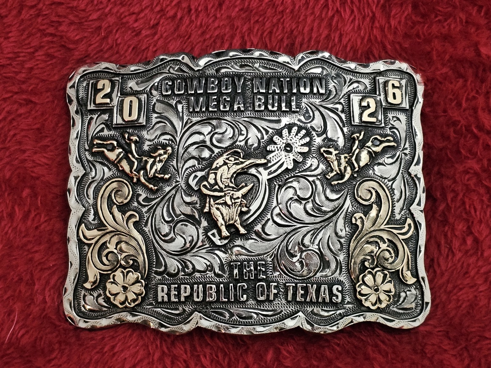 Bull Riding☆2026☆ RODEO X~TREME CHAMPION☆Republic Of Tex☆TROPHY BUCKLE☆Rare☆700