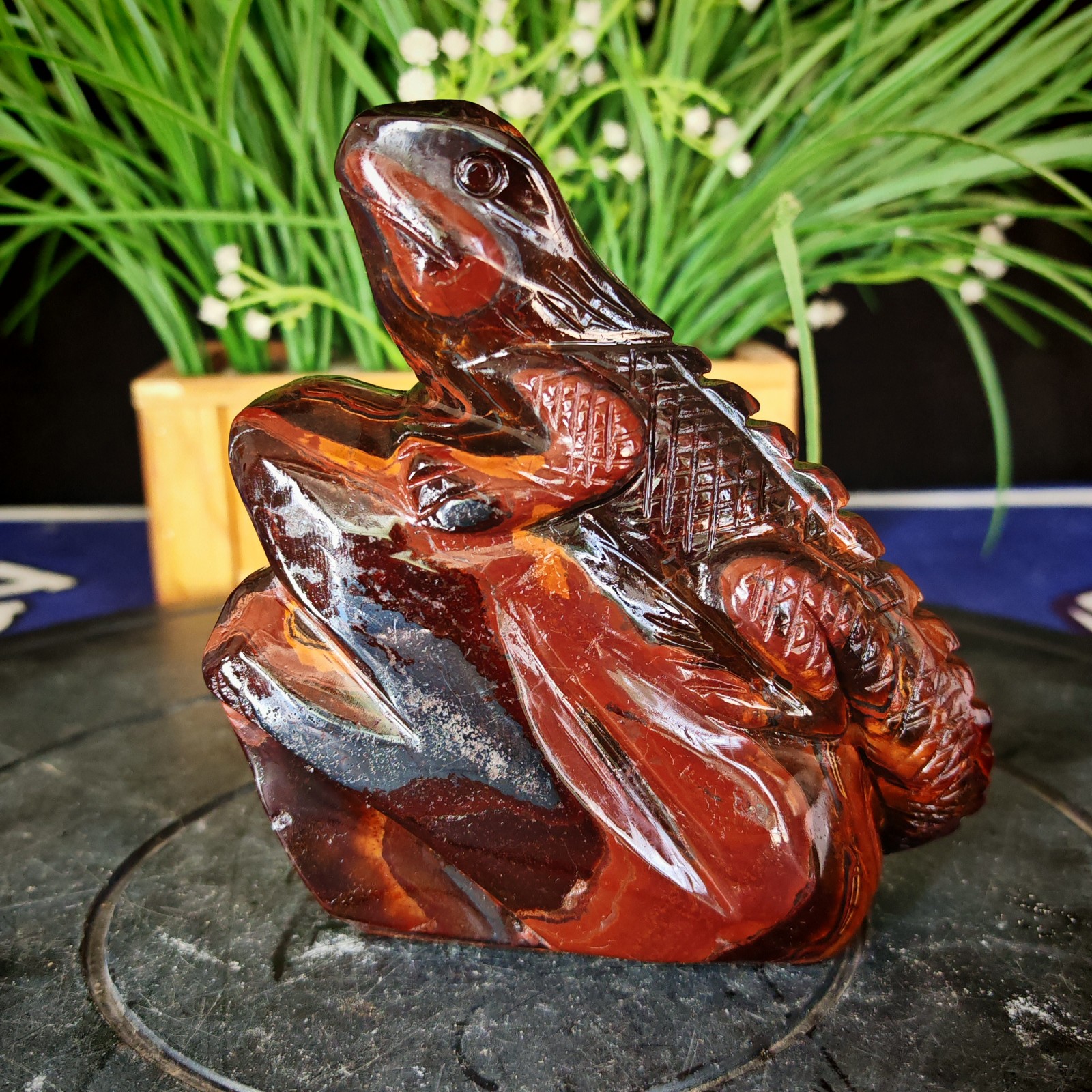 1.98LBTop natural crystal hand carved therapeutic artwork0.90kg