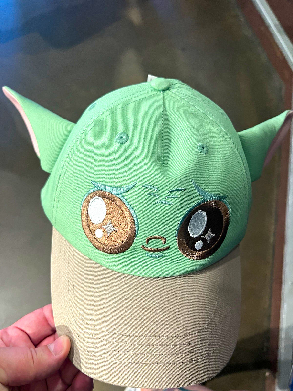 NWT Disney Star Wars Mandalorian Grogu Baby Yoda Ear Baseball Cap - from parks