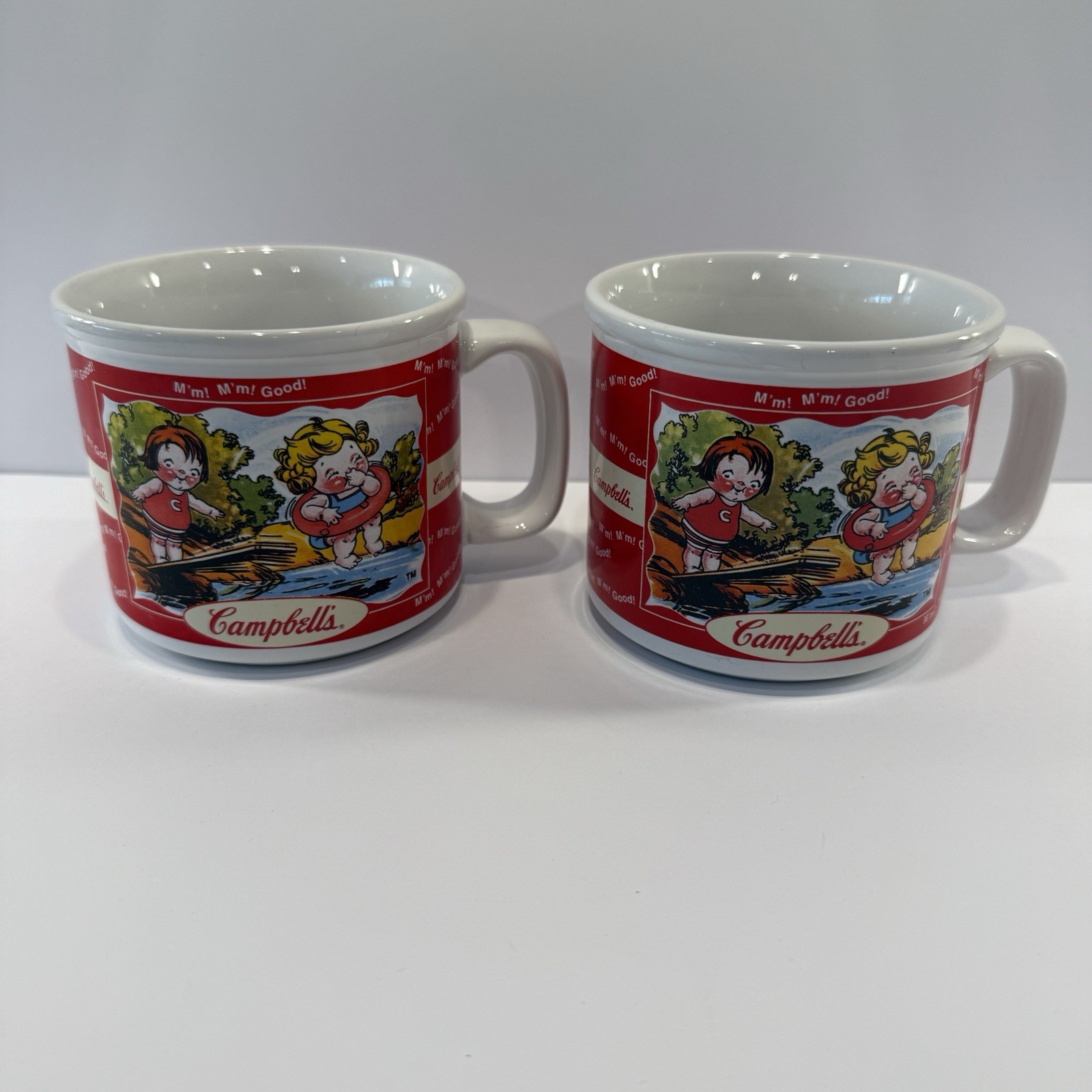 Vintage 2000 Campbell's Soup Company Mugs by Houston Harvest Set of 2