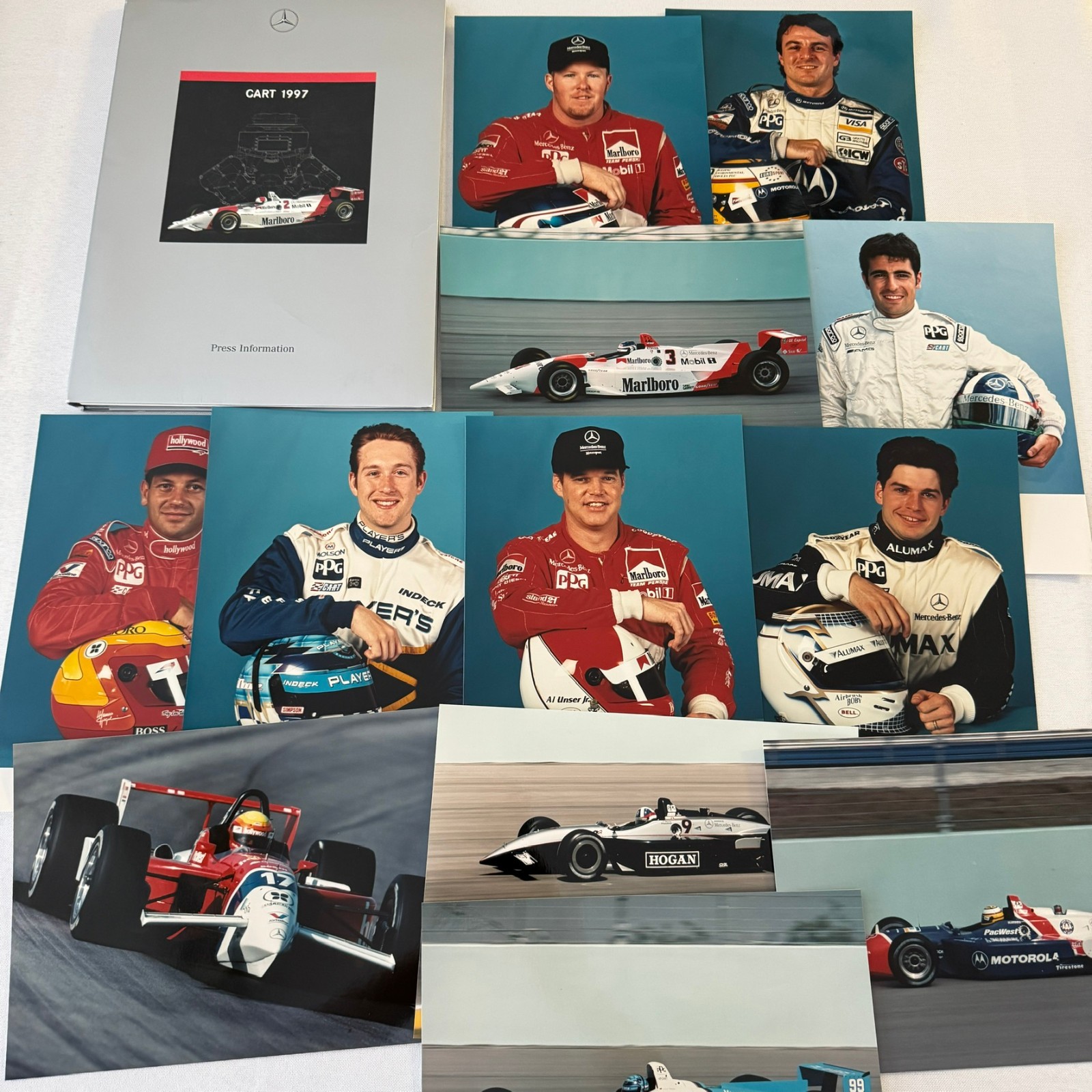 1997 Mercedes CART Racing Press Kit Paul Tracy Greg Moore Al Unser Jr