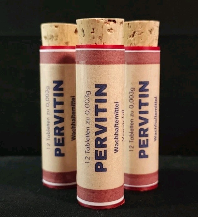 EMPTY WW2 Pervitin Vial Replica 3D Printed Durable 3-Pack - 1:1 Scale US SELLER